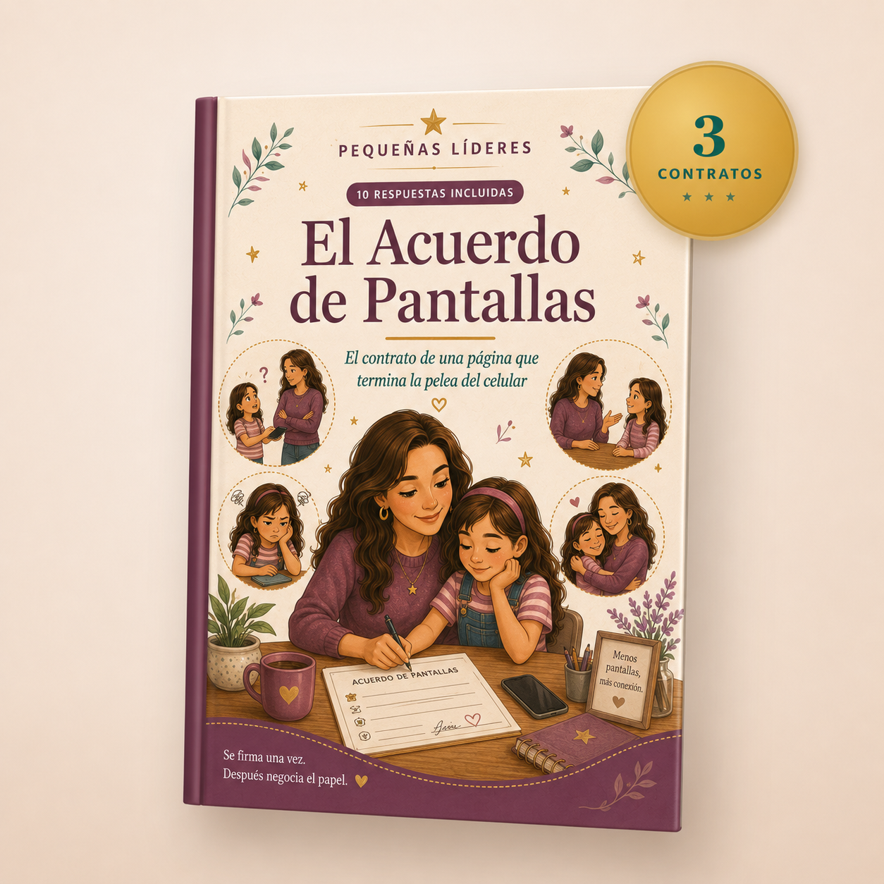 El Acuerdo de Pantallas — el contrato de una página que termina la pelea del celular. Pequeñas Líderes.